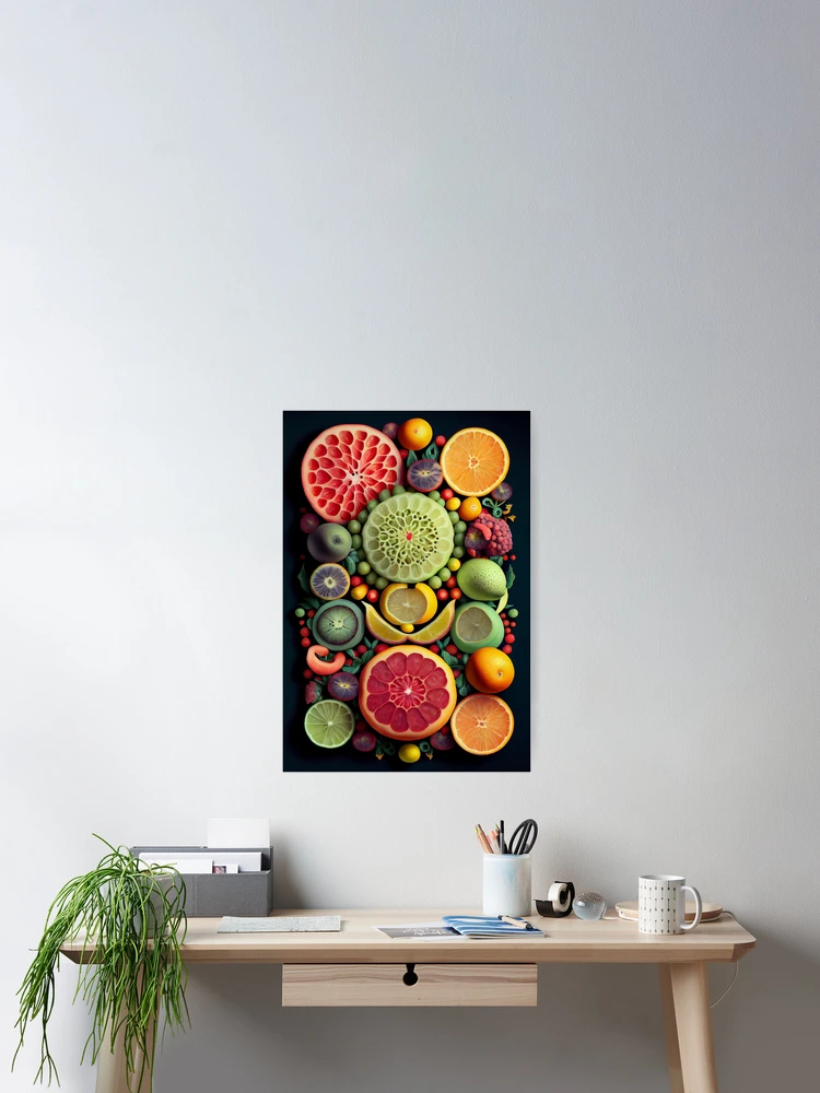 Thumbnail 2 of 3, Poster, Colorful Fruit Pattern Design designed and sold by CutePatternsRB.