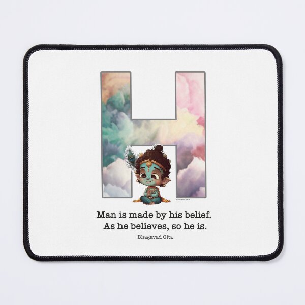 Item preview, Letter H Lord Shri Krishna Quote designed and sold by SattvaCentric.