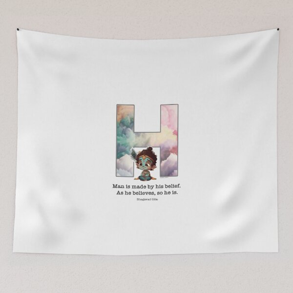 Item preview, Letter H Lord Shri Krishna Quote designed and sold by SattvaCentric.