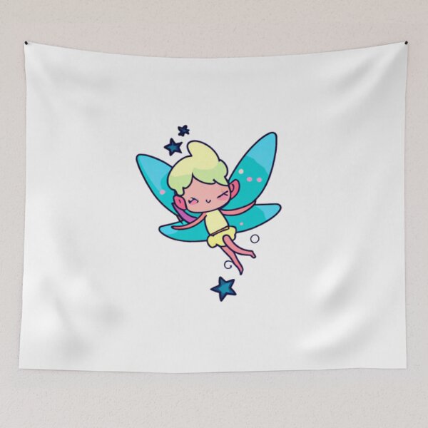 Item preview, Funny Fairy with Blue Wings designed and sold by HanaiPrint.