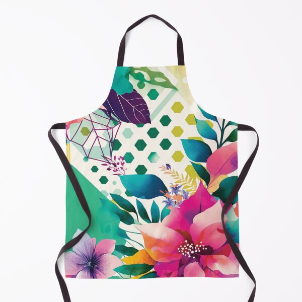 Vista previa del artículo con la obra «Arte de superficie floral y geométrico colorido abstracto», diseñado y vendido por LotusBlanc.