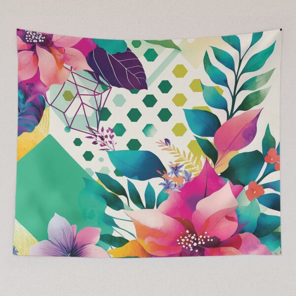 Item preview, Abstract Colorful Geometric and Floral Surface Art designed and sold by LotusBlanc.