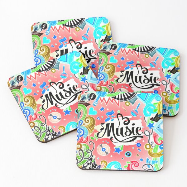 Item preview, Music colorful guitar piano, text vintage design designed and sold by Vesna7791.