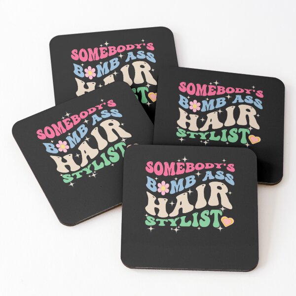 Item preview, Somebody's Bombass Hair Stylist Pink Retro Hairdresser Shirt designed and sold by sasigifts.