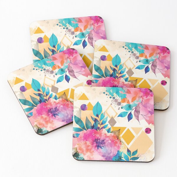 Item preview, Abstract Colorful Geometric and Floral Surface Art designed and sold by LotusBlanc.