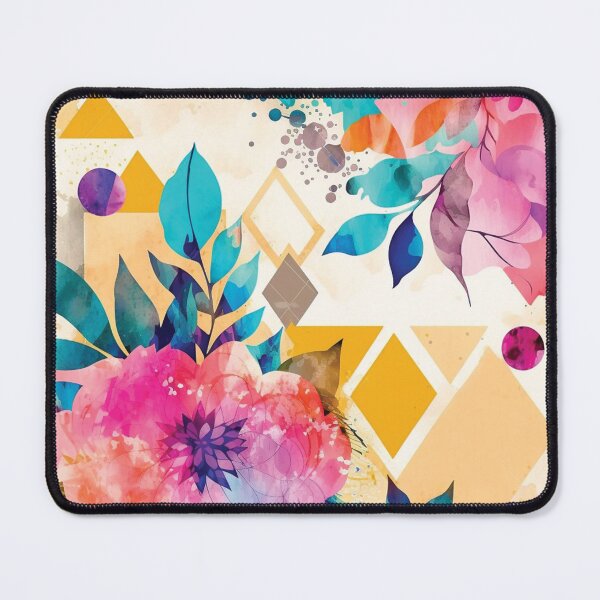 Item preview, Abstract Colorful Geometric and Floral Surface Art designed and sold by LotusBlanc.