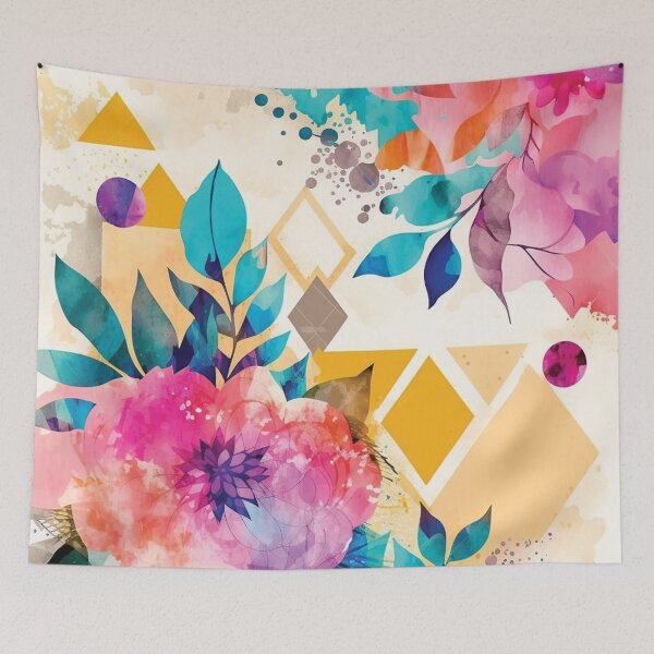 Item preview, Abstract Colorful Geometric and Floral Surface Art designed and sold by LotusBlanc.