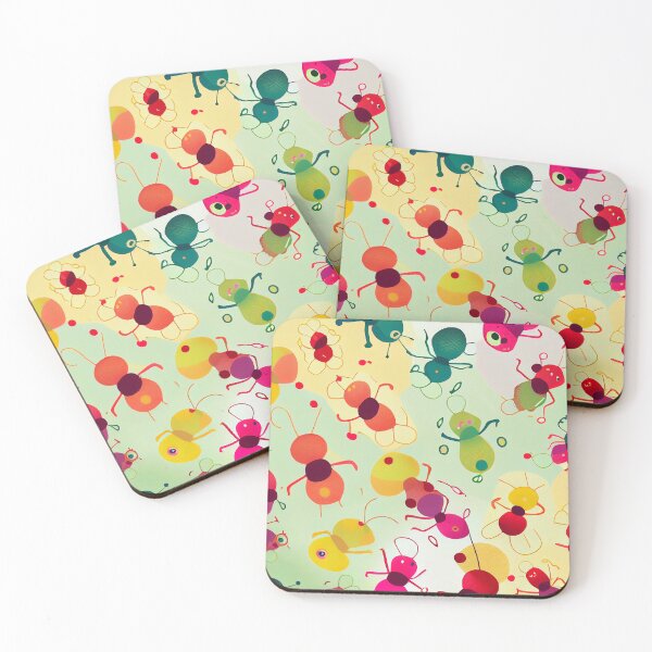 Item preview, Beautiful pattern of colorful working ants designed and sold by CutePatternsRB.