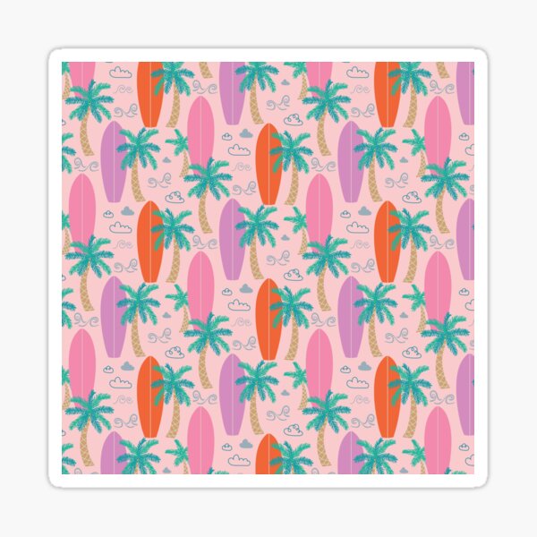 Surf-pattern pink Sticker