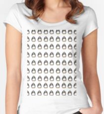 Funny black white cute penguin animal illustration Women's Fitted Scoop T-Shirt