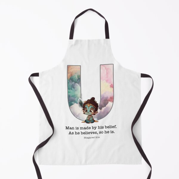 Item preview, Letter U Lord Shri Krishna Quote designed and sold by SattvaCentric.