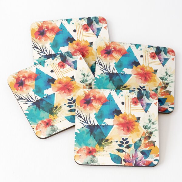 Item preview, Abstract Colorful Geometric and Floral Surface Art designed and sold by LotusBlanc.