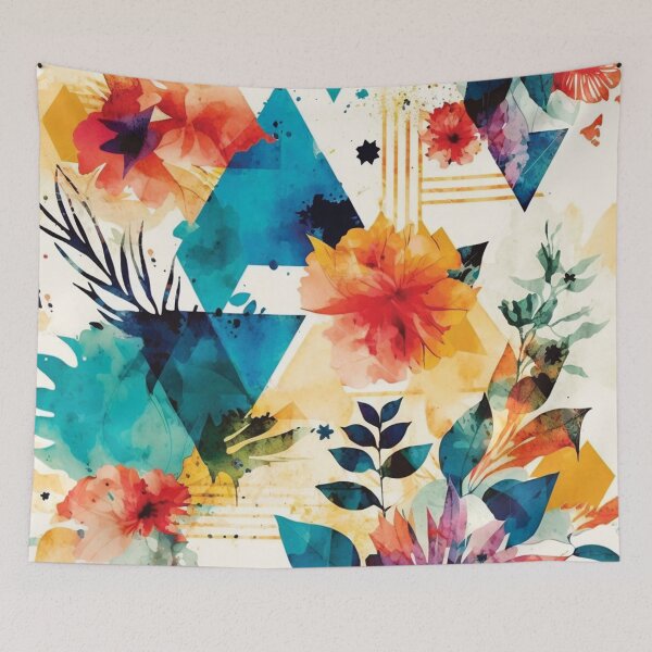 Item preview, Abstract Colorful Geometric and Floral Surface Art designed and sold by LotusBlanc.