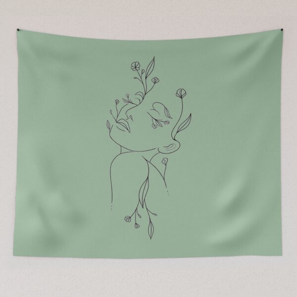 Item preview, Botanical Line Art Woman designed and sold by InspiredByPros.