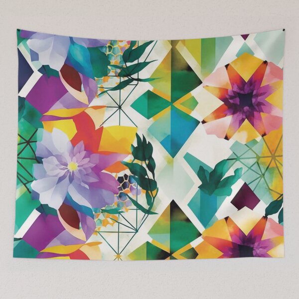 Item preview, Abstract Colorful Geometric and Floral Surface Art designed and sold by LotusBlanc.