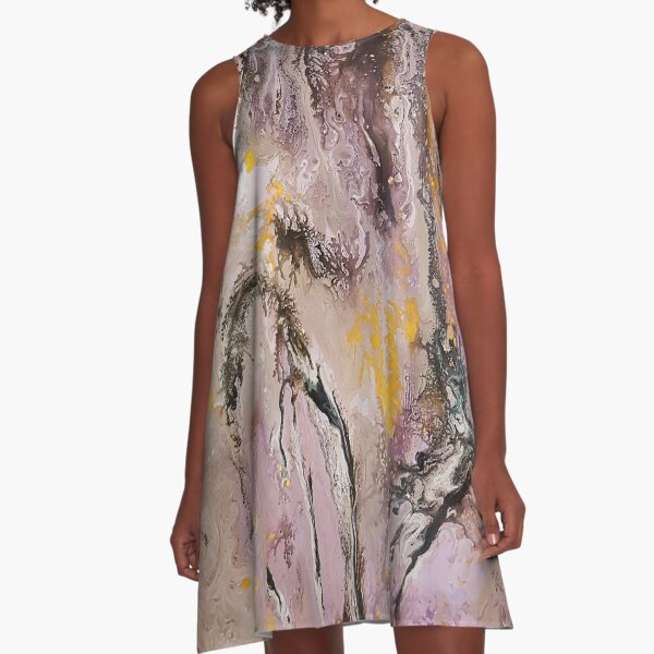 Aztecs, acrylic on canvas A-Line Dress
