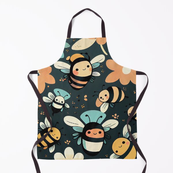 Item preview, Cute pattern of colorful working bees designed and sold by CutePatternsRB.