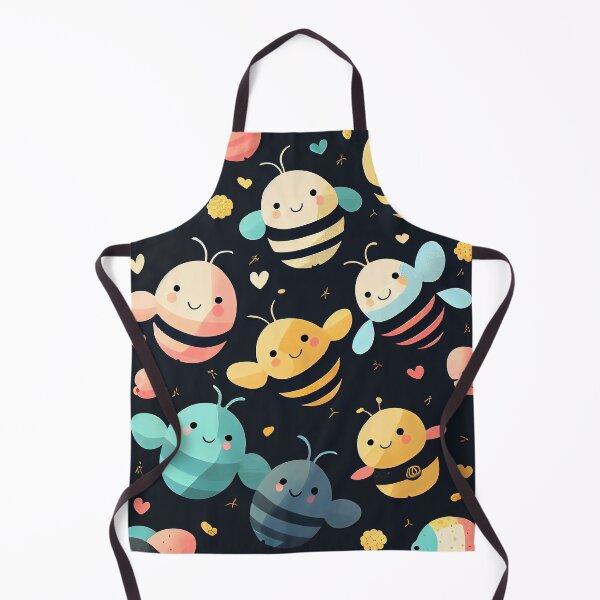 Item preview, Cute pattern of colorful working bees designed and sold by CutePatternsRB.