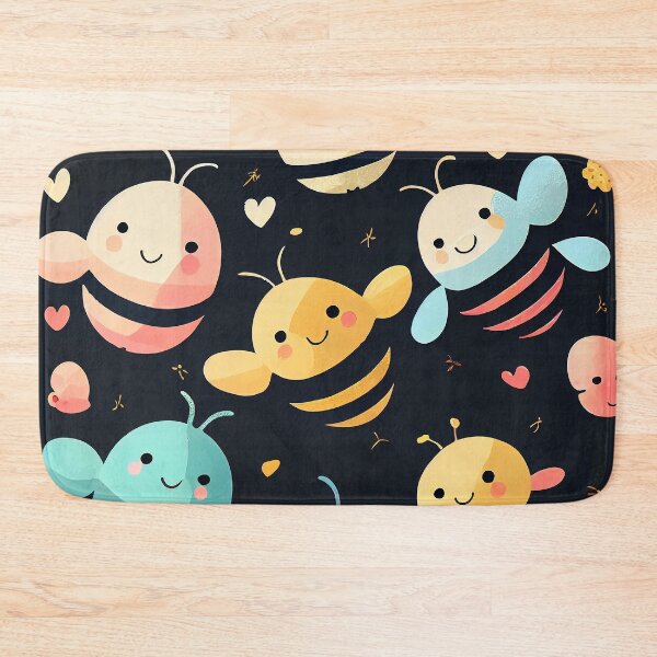 Item preview, Cute pattern of colorful working bees designed and sold by CutePatternsRB.