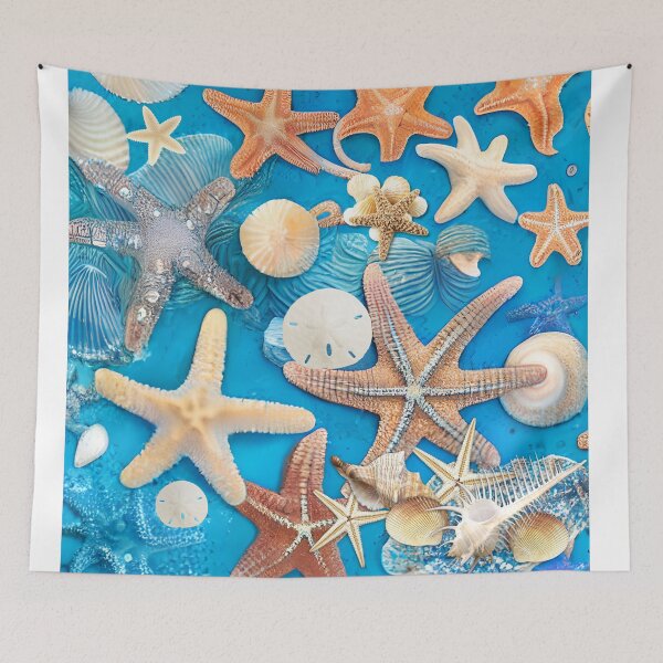 Item preview, Seashell Starfish at the Beach at the Beach designed and sold by purplesensation.