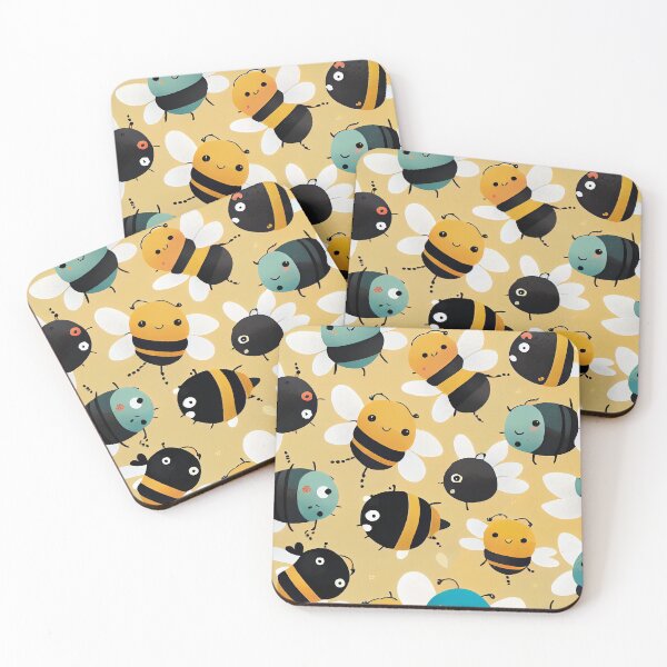 Item preview, Cute pattern of colorful working bees designed and sold by CutePatternsRB.