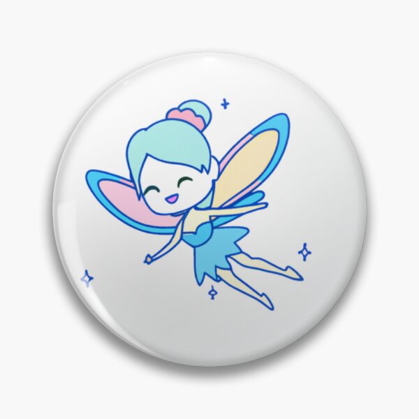Item preview, Happy Fairy with Blue Hair and Blue Wings designed and sold by HanaiPrint.