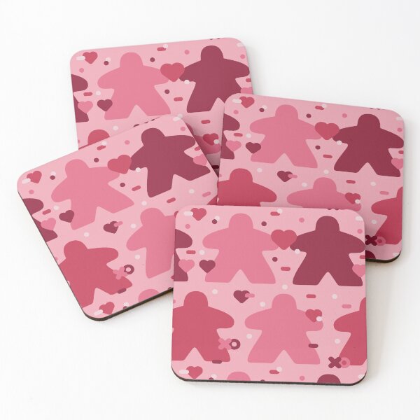 Item preview, Pink and Red Heart Board Game Meeple Love Valentine Pattern designed and sold by BeamGeeks.