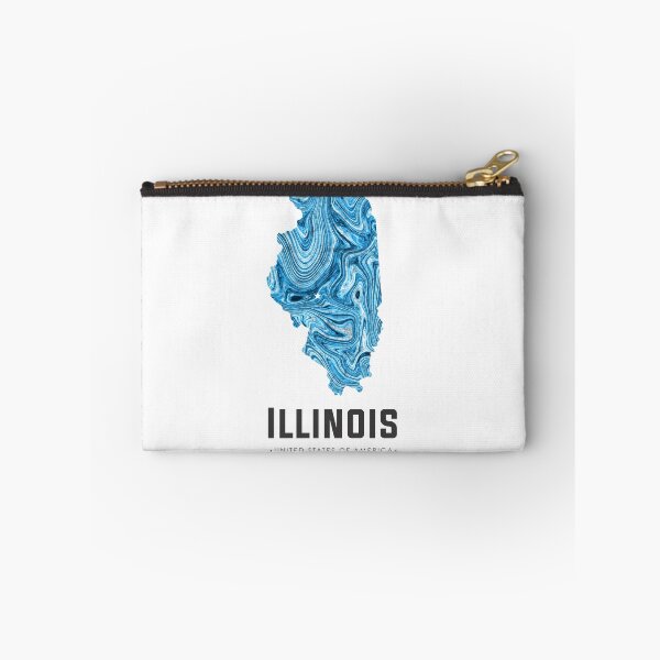 Item preview, Illinois Map Art Abstract in Blue designed and sold by Studio Grafiikka.