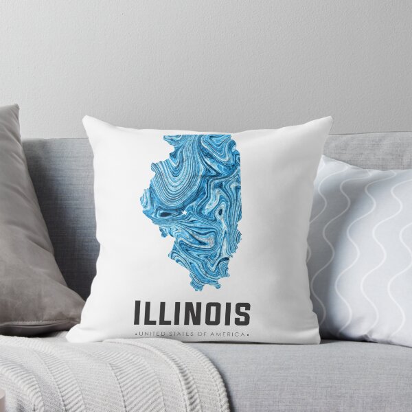Item preview, Illinois Map Art Abstract in Blue designed and sold by Studio Grafiikka.