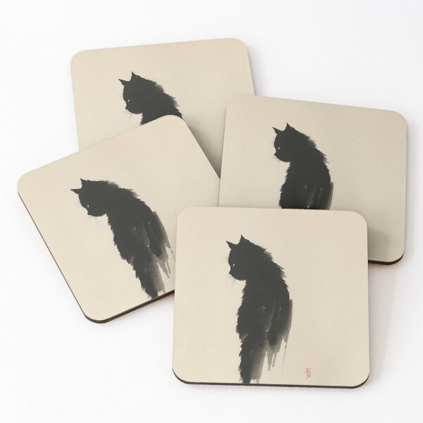 Aperçu de l'œuvre Chat Ukiyo-E minimaliste créée et vendue par Cats Overload.