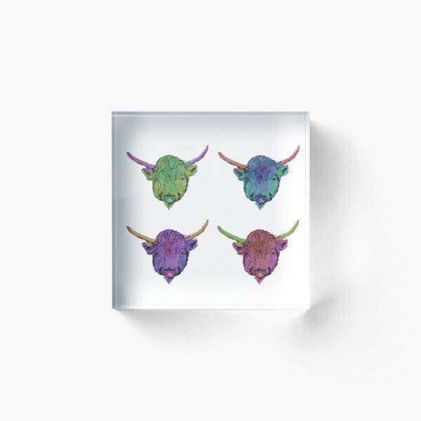 Highland Cow - Pop Art Acrylic Block