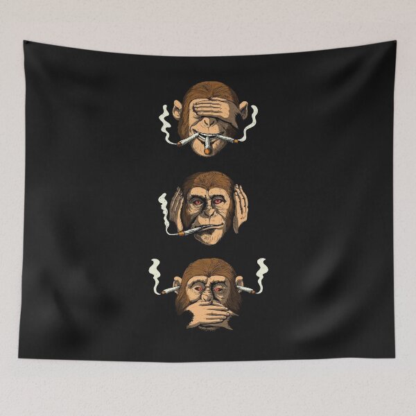 Item preview, Smoking monkeys - see, hear, say nothing designed and sold by ChrisFeil.