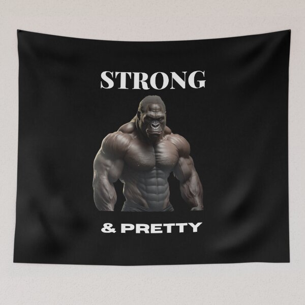 Item preview, Strong & Pretty - Beast Mode - Gym - Workout - Bodybuilding - Design designed and sold by TheHappyK.