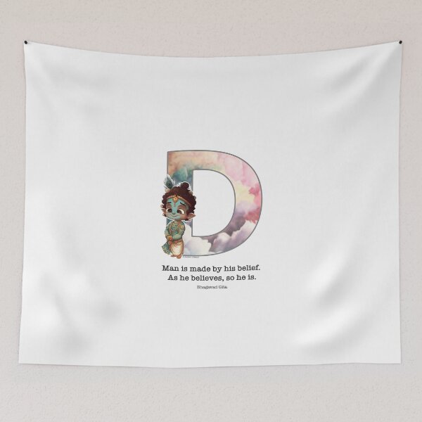 Item preview, Letter DLord Shri Krishna Quote designed and sold by SattvaCentric.