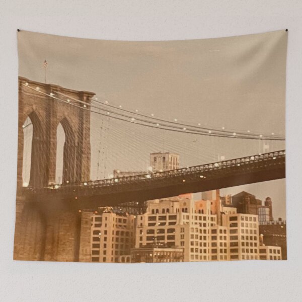Item preview, Vintage Brooklyn Bridge | Travel Architecture Photography designed and sold by Jacqueline Elise.