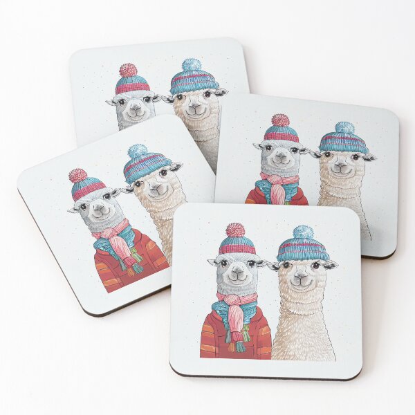 Item preview, Cute Alpaca Friends in Winter Pom Pom Hats designed and sold by newnomads-art.