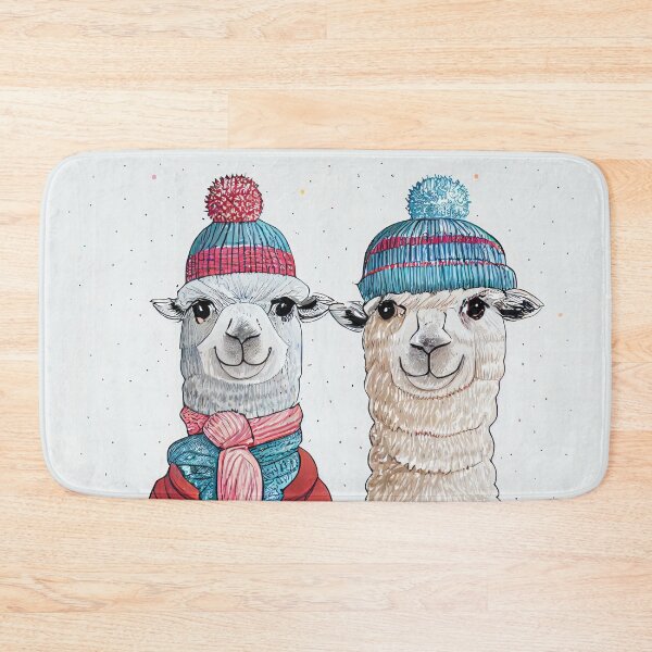 Item preview, Cute Alpaca Friends in Winter Pom Pom Hats designed and sold by newnomads-art.