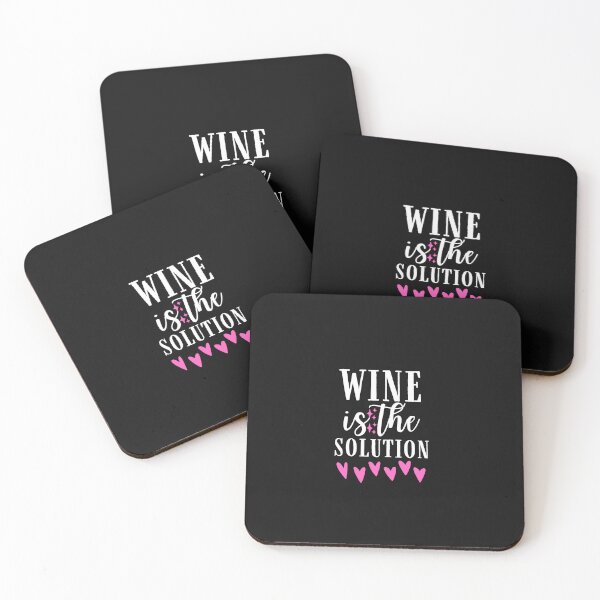 Item preview, Wine is the solution Quote, Wine Lover Gift, Wine Drinker, Typography Quote, Alcohol Quotes designed and sold by thedazzlingmonk.