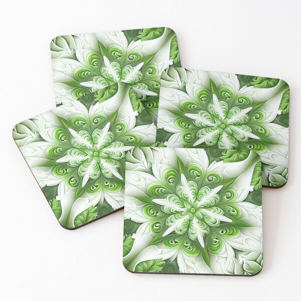 Item preview, Green White Natural Pattern Digital Painting designed and sold by CodeAndColors.