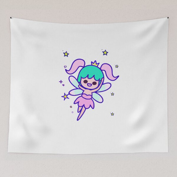 Item preview, Cute and Happy Fairy princess with Blue and Pink Hair  designed and sold by HanaiPrint.