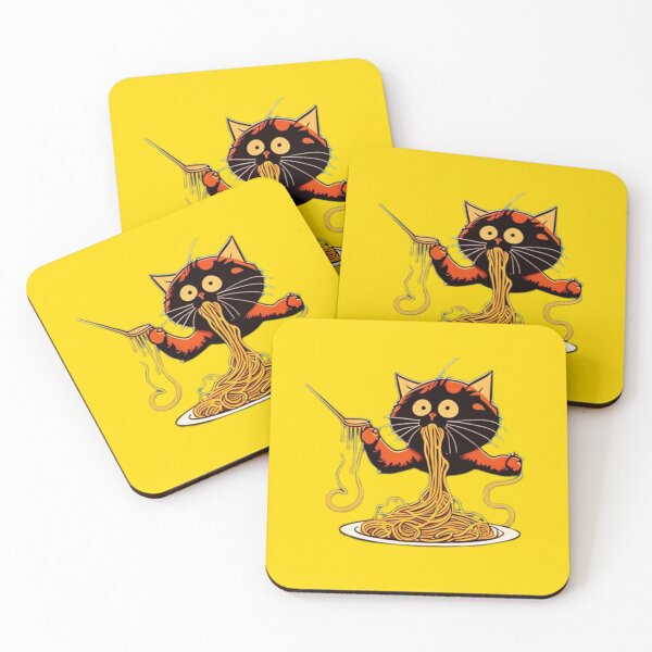 Item preview, Cat eating spaghetti  designed and sold by Taous ⭐⭐⭐⭐⭐.