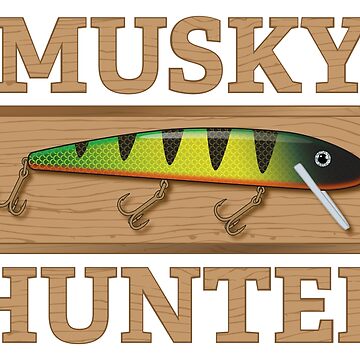 Musky Hunter Perch Pattern Jerkbait Fishing Lure Plaque Sticker | Sticker