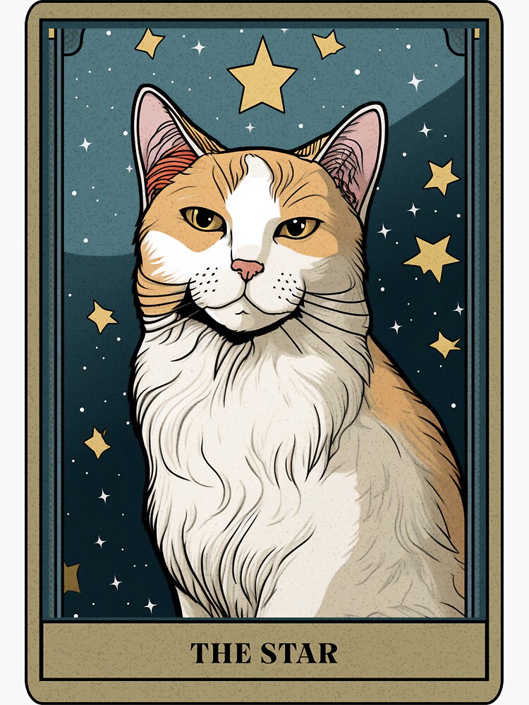 The Star Tarot Cat - Tarot Card - Sticker