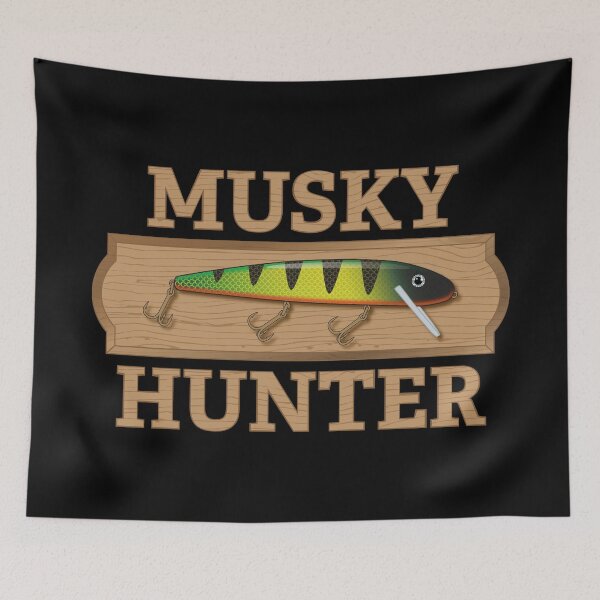 Item preview, Musky Hunter Perch Pattern Jerkbait Fishing Lure Plaque Sticker designed and sold by BlueSkyTheory.