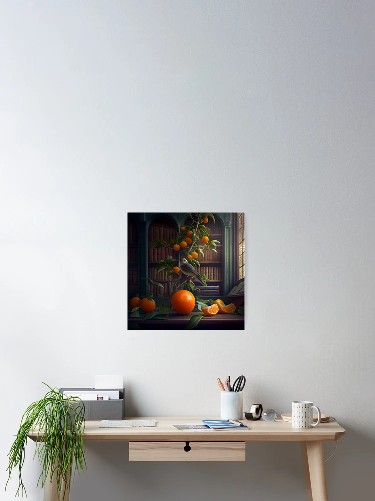 Imagen 2 de 3, Póster con la obra Rapidly Mandarins in the Library Digital Painting, diseñada y vendida por CodeAndColors.