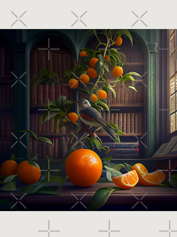 Thumbnail 6 von 6, Premium Oversized Pullover, Rapidly Mandarins in the Library Digital Painting designt und verkauft von CodeAndColors.