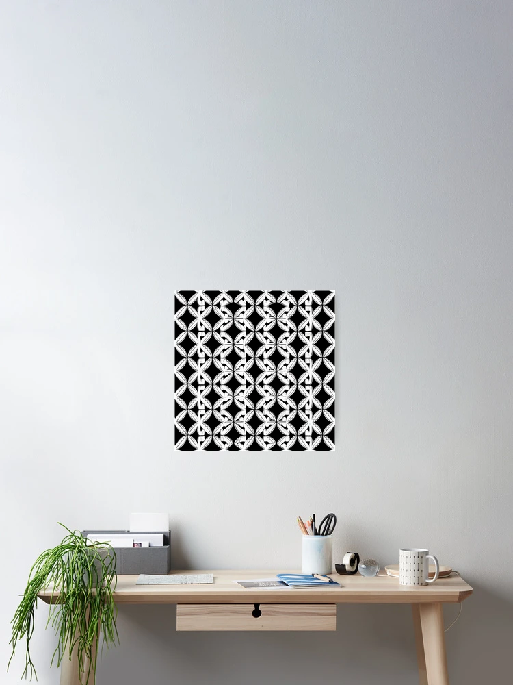 Imagen 2 de 3, Póster con la obra Basic White Black Transitional Pattern Digital Painting, diseñada y vendida por CodeAndColors.