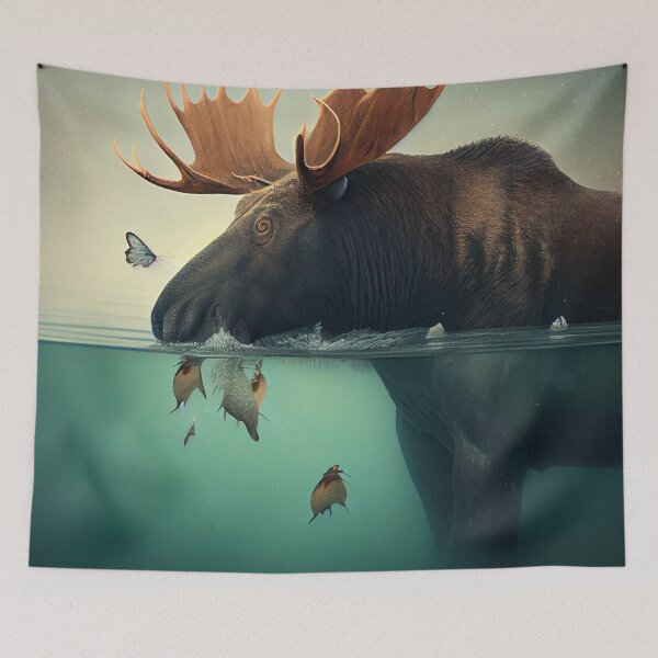 Item preview, Fugue among the Moose and Flounder Digital Painting designed and sold by CodeAndColors.