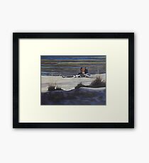 Shared Moments on the Beach Framed Print
