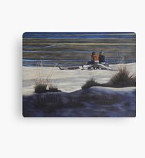 Shared Moments on the Beach Canvas Print